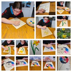 Cotton Bud Painting Challenge Collage